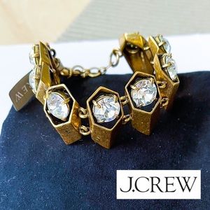J.CREW Gold and Cubic Zirconia Statement Bracelet